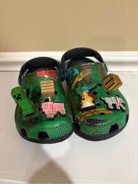 Crocs Kids Green Minecraft-Themed Sandal Clogs